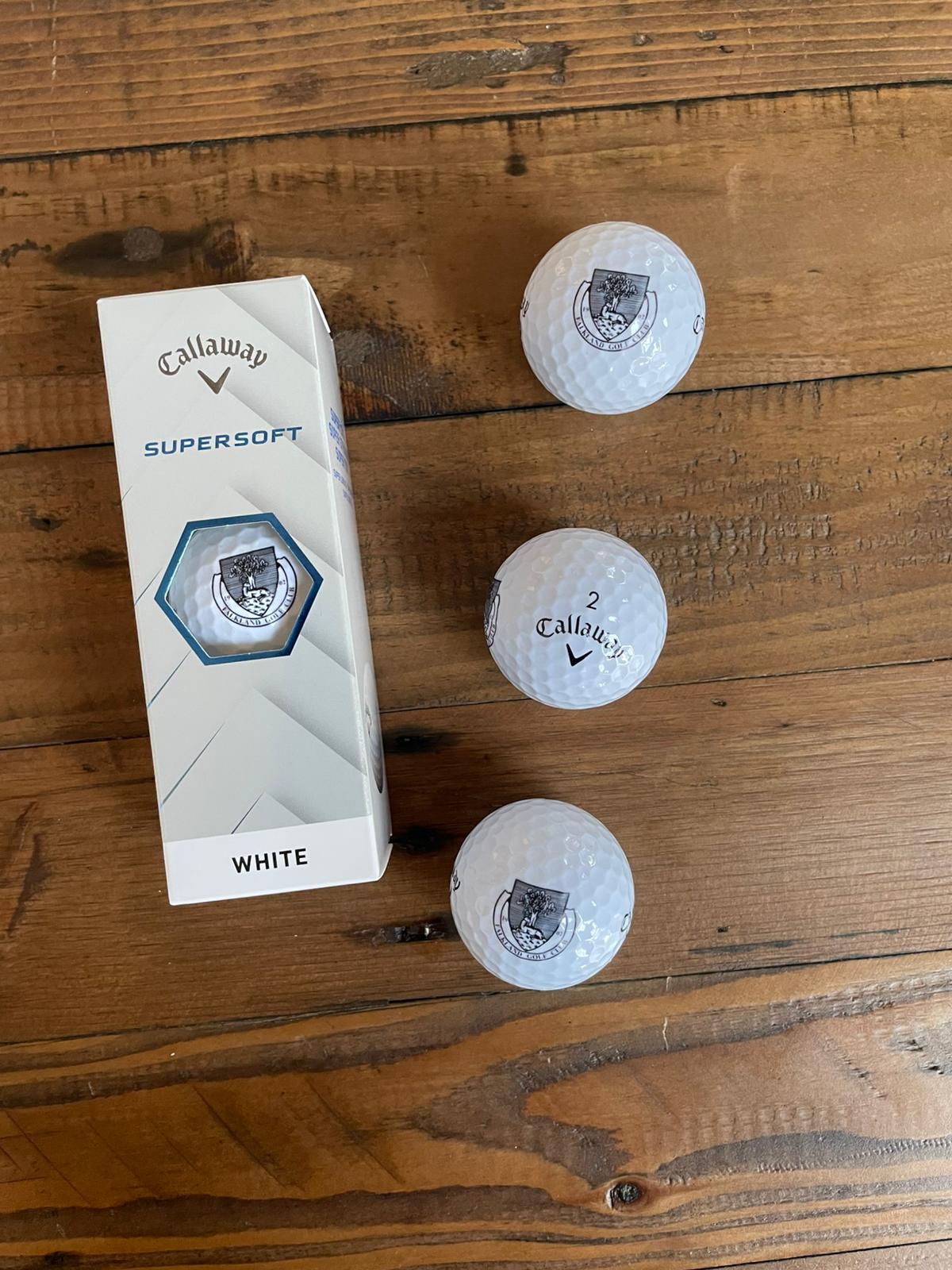 Falkland Golf Club branded Callaway golf balls